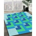 thumbnail image 3 of Ahgly Company Machine Washable Indoor Rectangle Transitional DodgerBlue Area Rugs, 5' x 8', 3 of 7