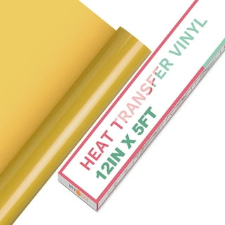 SOMOLUX HTV Matte Yellow Iron on Vinyl Easy to Cut & Weed Iron on Heat Transfer Vinyl DIY Heat Press Design for T-shirts 12inch x15feet Roll