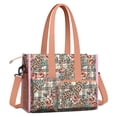 thumbnail image 2 of Teacher Tote Bag,Pioneer Flower Floral Print Pattern Teacher Utility Tote Bag,Large Work Tote Bags for Women with Multiple Pockets,Top Zipper Closure,13.8x10.6x6.7 Inch, 2 of 5