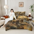 thumbnail image 4 of Feelyou Farmhouse Bear Print Bedding Comforter Set, Jungle Tree Plant Twin Comforter Sets, Woodland Wildlife Reversible Bedding Set, Luxury Bedroom Decor, 2 Pieces, 4 of 8