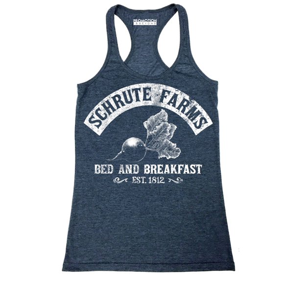 P&B Schrute Farms Beets Bed & Breakfast Funny Women's Tank Top, S, H. Navy