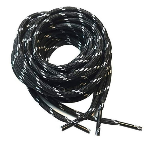 3 Pairs Heavy Duty Black White Spot Boot Laces Shoelaces Strings Replacement for Military Hiking Camping Hunting Boots 39 40 48 54 60 63 72 Inches