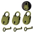 thumbnail image 2 of 3 Pack Vintage Style Mini Padlock Zinc Alloy Lock For Small Luggage Box Home Hardware Decoration Party Gift, 2 of 9