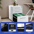 thumbnail image 3 of ModFusion 3-Drawer Locking Filing Cabinet – Metal Storage with Anti-Tilt Design for Hanging Files, Letter, Legal & A4 Sizes, White, 3 of 10