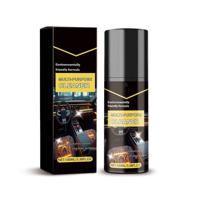 Limpiador de espuma multiusos para autos, limpieza profunda para asientos, espuma potente que elimina la suciedad y las manchas de asientos, telas y alfombras, 3.38 oz