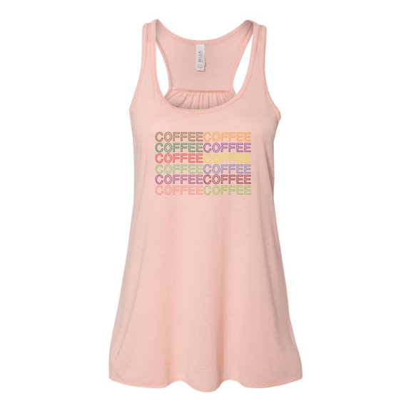 "Coffee Tank Top, Coffee Coffee Coffee, Soft Bella Canvas, Sublimation, Coffee Shirt, Gym Shirt, Weekend Shirt, Gift For Her, Coffee Lover, Peach, SMALL"