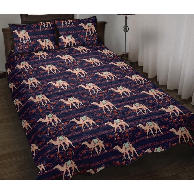 Juego de cama acolchado con estampado de camello