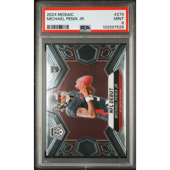 Graded 2024 Panini Mosaic Michael Penix Jr #274 Rookie RC Football Card PSA 9 Mint