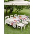 thumbnail image 4 of Outdoor Tablecloth with Umbrella Hole for Patio/Picnic/Party/Camping, Spring Tulips Waterproof Table Cloth Rectangle Table Cover Washable, Colorful Floral Spring Farmhouse Linen Texture (52"x 70"), 4 of 8