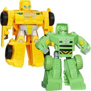 Angle View: Playskool heroes transformers rescue bots bumblebee figure + Playskool heroes transformers rescue bots boulder the construction-Bot Figure
