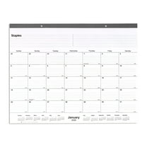 2026 Staples 21.75" x 17" Monthly Desk Pad Calendar Gray (ST59701-26)