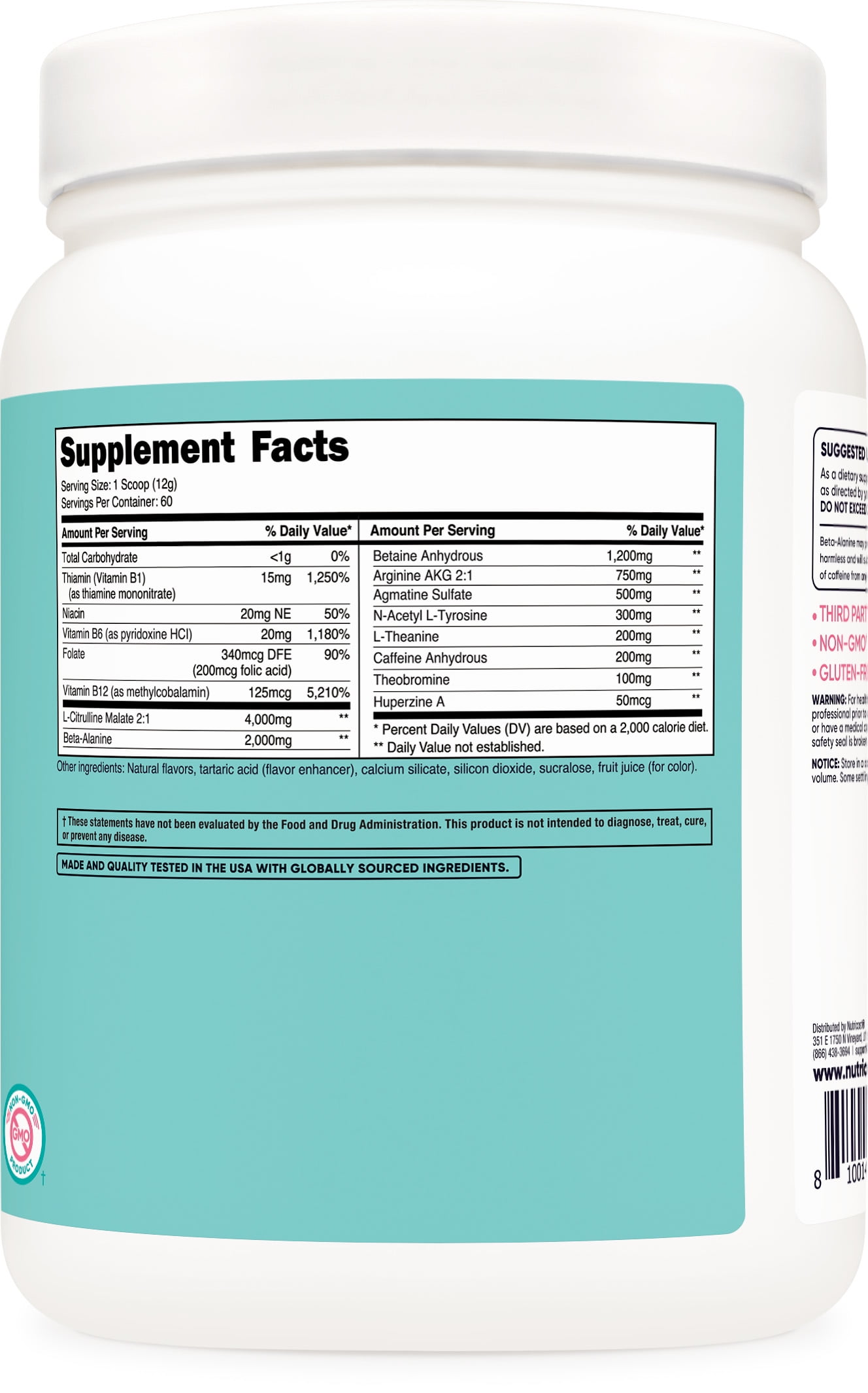 Nutricost Pre-Workout For Women Grape (60 SERV) - Non-GMO, Gluten Free, Supplement