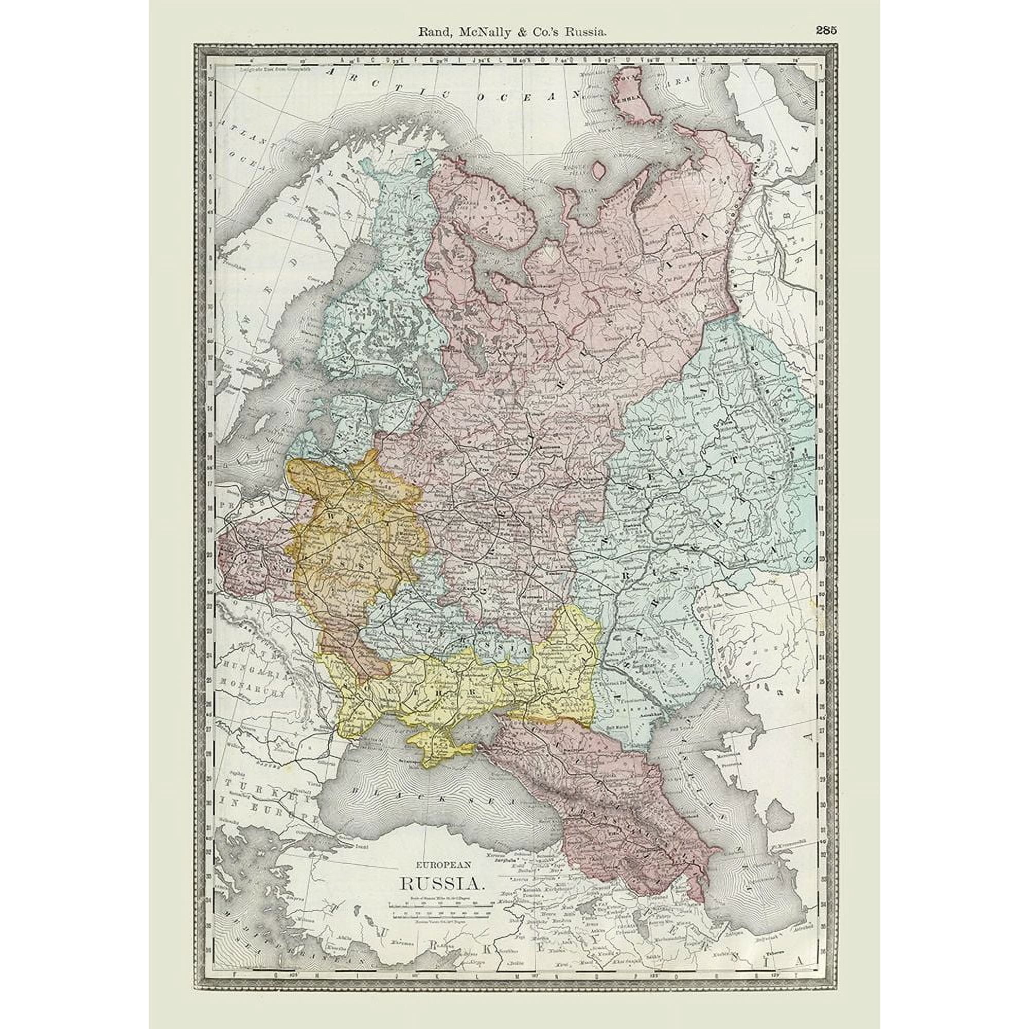 European Russia - Rand McNally 1889 Poster Print by Rand McNally Rand McNally (24 x 36) # ITRU0089