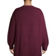 thumbnail image 3 of Heart N' Crush Women's Plus Size V Neck Dropped Shoulder Sweater with Metallic Trim, 3 of 7