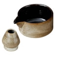 thumbnail image 3 of 2 Piezas Tazones de Té Matcha Tazón de Cerámica y Soporte para Batidor Accesorios Ceremoniales Batidor Tazón de Té para Principiantes de, 3 of 8