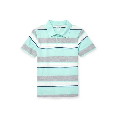 - Short Sleeve Rugby Stripe Polo Shirt (Little Boys & Big Boys)