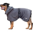 thumbnail image 1 of Albornoz de microfibra absorbente para perros grandes, ideal para secar después de nadar, bañarse o salir bajo la lluvia (talla L, gris), 1 of 6
