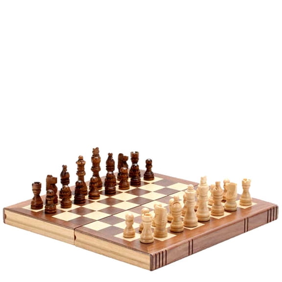 VERSATILE FUN: 11" FOLDING 3-IN-1 GAME SET FOR CHESS, CHECKERS & BACKGAMMON ENTHUSIASTS | CLASSIC BOARD GAME, CHESS SET FOR MASTERS | NIGHT GAME |
