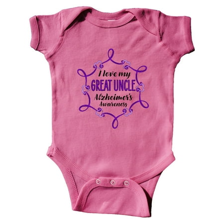 

Inktastic I Love My Great Uncle Alzheimer s Awareness Gift Baby Boy or Baby Girl Bodysuit