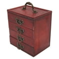 thumbnail image 4 of Vintage Wooden Jewelry Box, 4 Layer Drawer Multi Purpose Retro Jewelry OrganizerS Case Beautiful Practical  For Home, 4 of 8