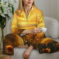thumbnail image 6 of Bingfone Womens Pajama Sets Sunflower Sunset Rainfall Print,Long Sleeve Loungewear Pajamas Set-Large, 6 of 8