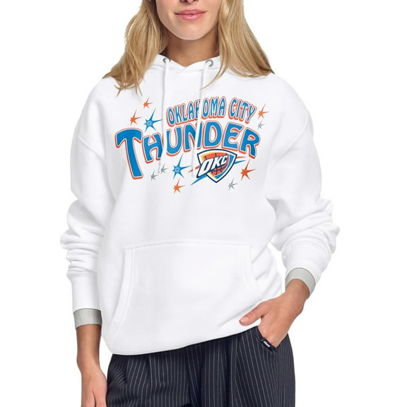 Women's Starter White Oklahoma City Thunder Fireworks Fleece Hoodie