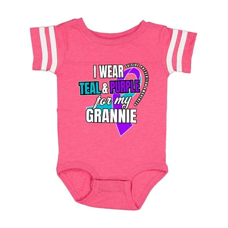 

Inktastic Suicide Prevention I Wear Teal and Purple for My Grannie Gift Baby Boy or Baby Girl Bodysuit