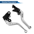 thumbnail image 5 of Unique Bargains Short Brake Clutch Levers for Kawasaki ZX6R/ZX636R/ZX6RR 2000-2004 Adjustable Motorcycle Handlebar Brake Lever Aluminum Alloy Silver Tone 1 Pair, 5 of 7