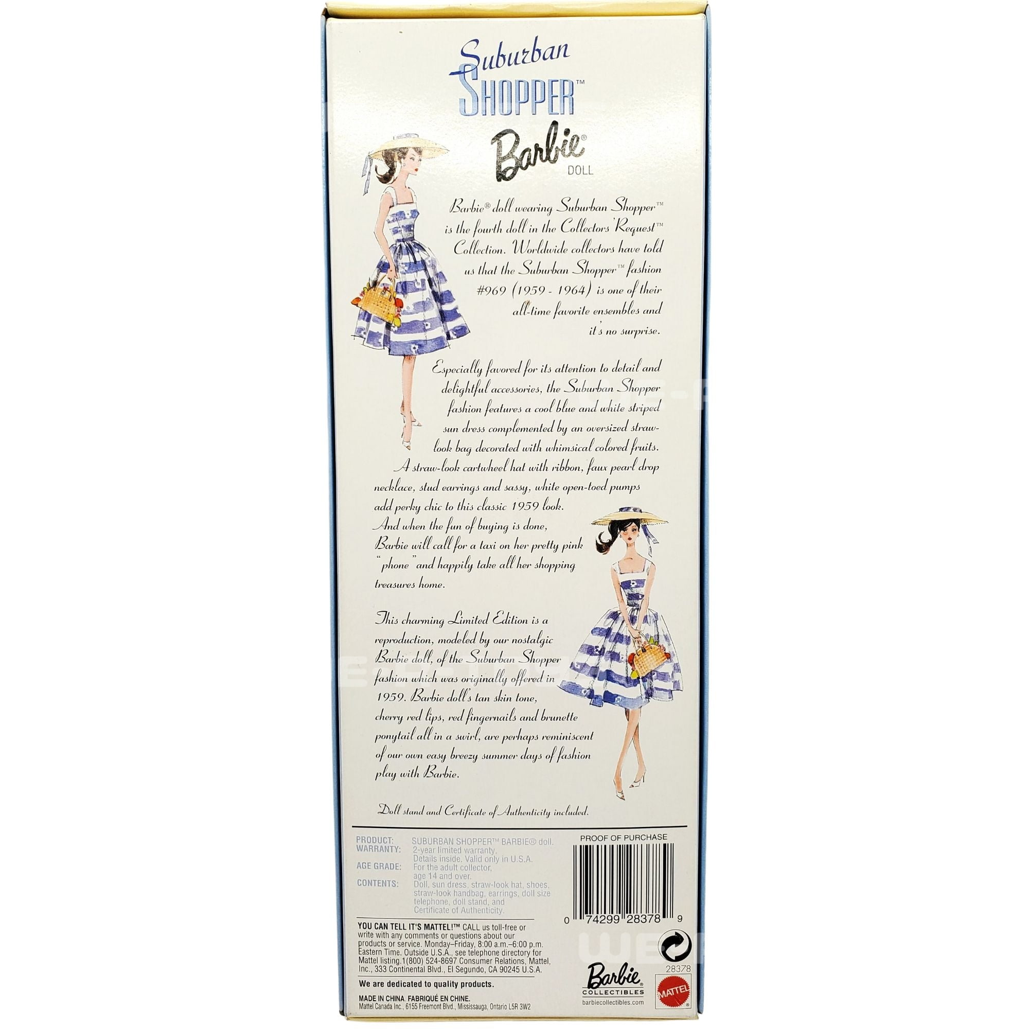 Free Shipping! Suburban Shopper Barbie Doll Collectors