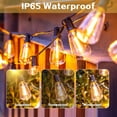 thumbnail image 3 of SuperRGB 50 ft Outdoor String Lights, 20 LED Bulbs Plus 1 Spares, Waterproof Shatterproof Plug-In Patio Lights, 2200K Warm White, 3 of 7