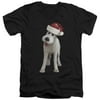 The Adventures Of Tintin Action Movie Snowy Santa Hat Adult V-Neck T-Shirt Tee