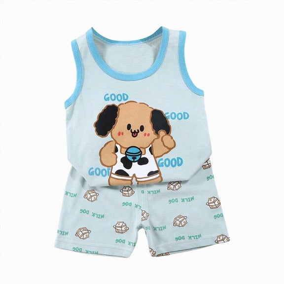 Toddler Boy Summer 2-Piece Clothes Sets Casual Short Sleeve Tshirt & Jogger Shorts Outside Athletic Outfits 6-12 Months 12-24 Months 2t 3t 4t 5t 6t 7t 8t 9t Children 2-3 Years