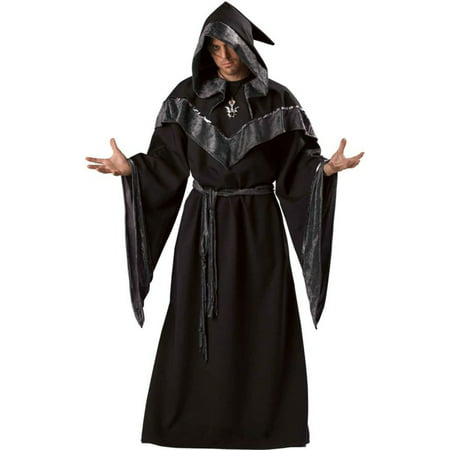 Morris Costumes Mens Black Robe Dark Sorcerer Large Adult Halloween Costume