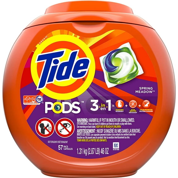 Tide Pods Laundry Detergent, Spring Meadow, 51 Ounce, 57 Count