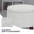 thumbnail image 4 of MoNiBloom Storage Ottoman with Padded Seat, Modern Cotton-linen Footrest, Round Seat Stool, Light Gray, 4 of 8