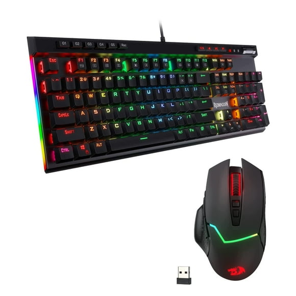 Redragon K580 VATA RGB LED Backlit Mechanical Gaming Keyboard and M690 PRO Wireless Gaming Mouse Bundle