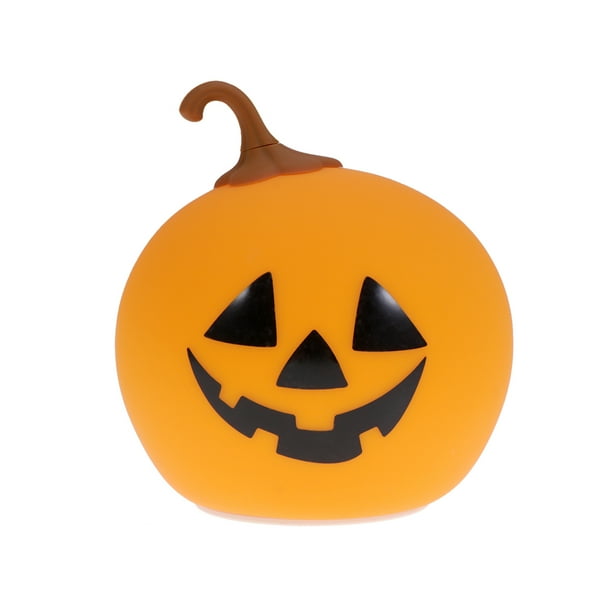 Halloween LED Patting Sense Light Silicona Lámpara de calabaza Recargable Luz de noche decorativa Patrón B
