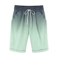 thumbnail image 5 of Sakmal Cotton Linen Mens Shorts Knee Length Bermuda Casual Lightweight Green 9 Inch Solid Shorts for Men L, 5 of 5