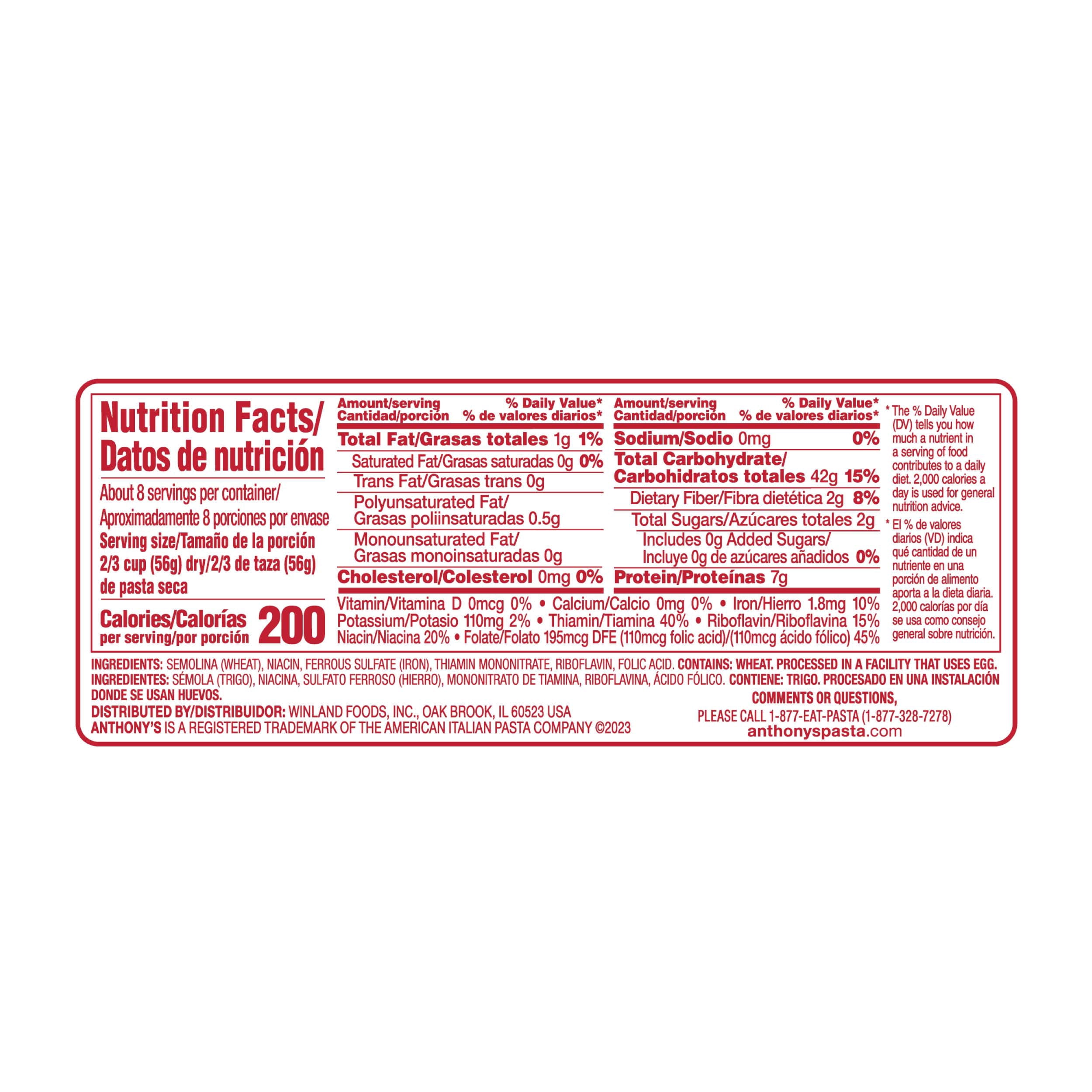 (4 pack) Anthony's 16 oz Penne Rigate