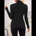 thumbnail image 4 of Camisetas de Larga para Mujer, Ropa Interior Térmica Básica de Otoño, Ropa de Invierno 2025 Negro L, 4 of 8