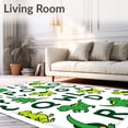 thumbnail image 2 of ODIKA 4x6 Machine Washable Non-Slip Area Rug, Roaring Dino ABC Maze with Playful Animal Characters High Traffic Rug, Green, 692770, 2 of 7