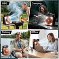 thumbnail image 2 of Ninonly Solar Powered Camping Fan, 12000mAh Portable Tent Fan with LED Light, 4 Speeds & 3 Timers, Usb Rechargeable Fan,Orange, 2 of 8