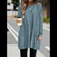 thumbnail image 4 of Camisas de Larga para Mujer Suéteres Largos con Bolsillos Tops Tipo Túnica Corte Holgado Azul L, 4 of 8