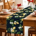 thumbnail image 5 of Lemons Leaves Table Runner 70 Inches, Summer Fruits Floral Botanical Black Bed Runner Dresser Scarves Tabletop for Indoor Outdoor Parties/Ceremony/Banquet, 13" x 70", 5 of 9