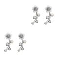 thumbnail image 1 of Sonducket Pendientes de botón ligeros para mujer - Pendientes de flores de aleación hechos a mano delicados y modernos Pendientes de perlas plateado 2Conjunto, 1 of 6