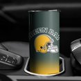 thumbnail image 3 of 20oz Green Bay Skinny Tumblers with Lid and Straws, Sports Travel Mug Keeps Drinks Cold & Hot Stainless Steel Insulated Cup, Gift for Football Fans, 3 of 6