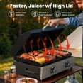 thumbnail image 5 of Flat Top Gill, Outdoor Griddle 22” Tabletop Gas Griddle with Hood for Outdoor Camping Tailgating (24000 BTU, 2 Burner, Carbon Steel Plate), 5 of 9
