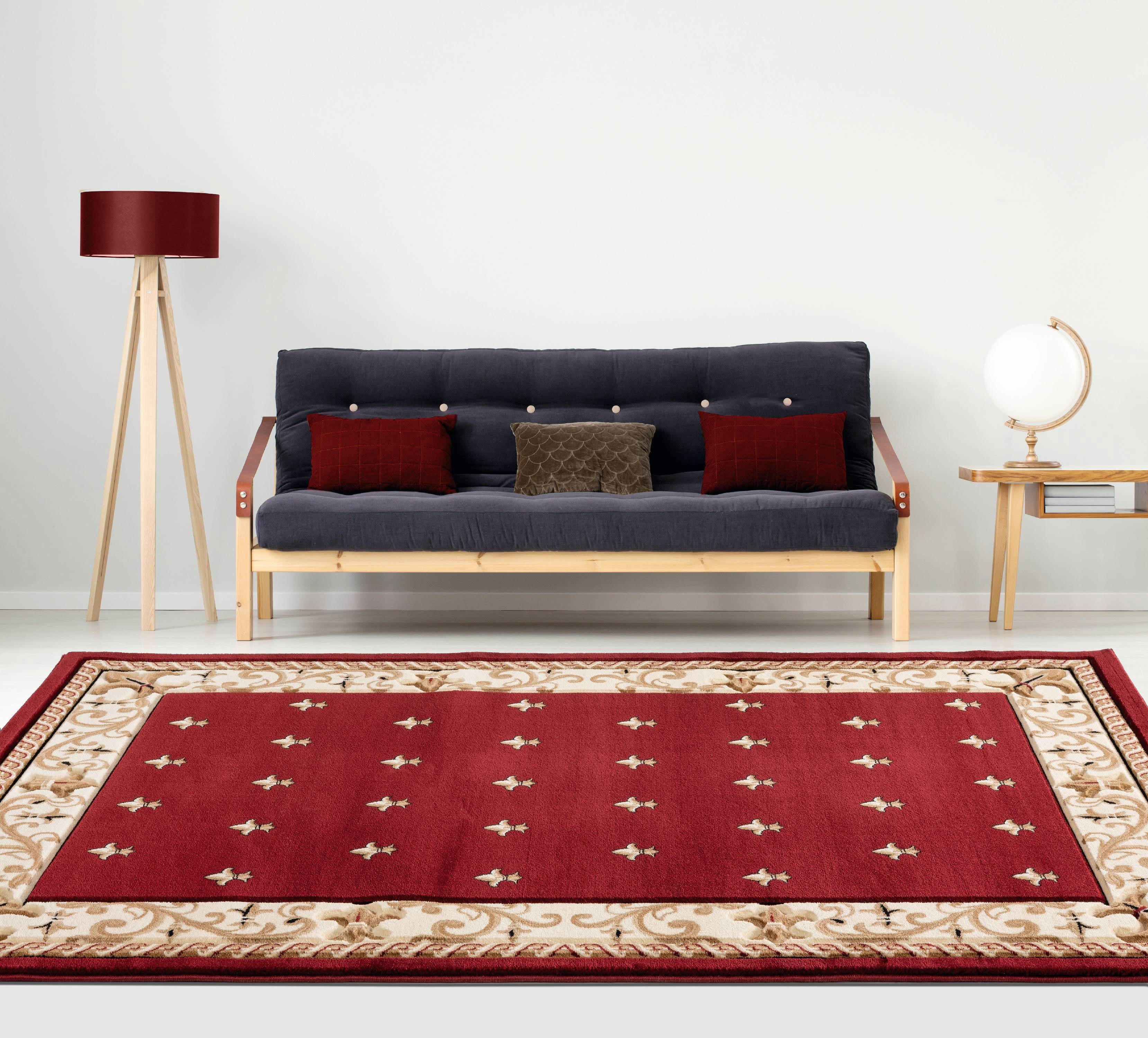 United Weavers Drachma Vesta Transitional Border Runner Rug, Burgundy, 2'7" x 7'4"