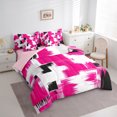 thumbnail image 3 of Manfei Geometric Graffiti 7-Piece Twin Bedding Sets,Modern Abstract Art Bedding Comforter Set,White Pink Black Sheet Sets For Kids,Ultra Soft Home Decor Reversible, 3 of 8