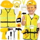 thumbnail image 1 of Disfraz de obrero de la construcción para niños HUUIDY con juego de herramientas y luz para casco, 1 of 7